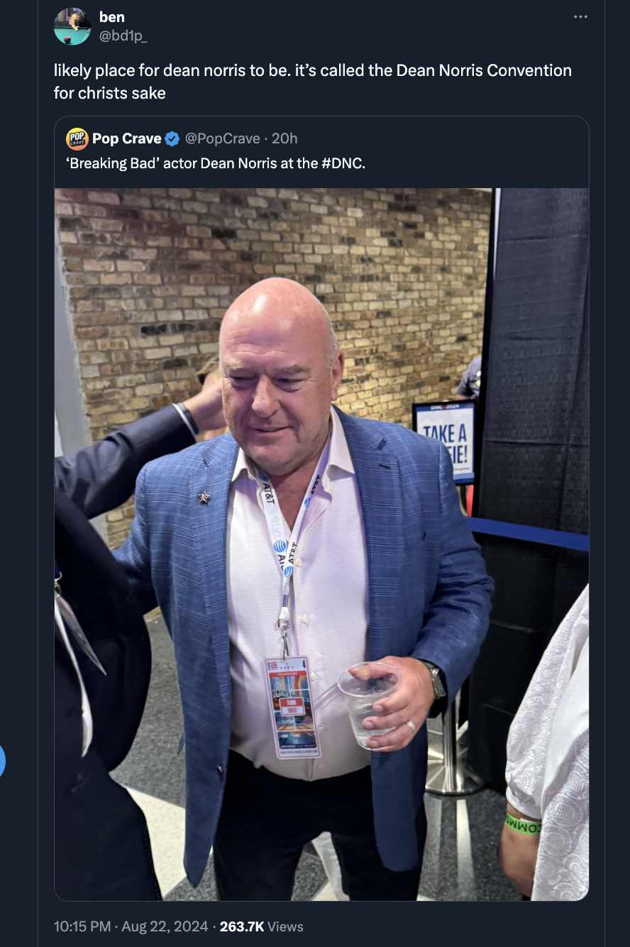 senior citizen - ben ly place for dean norris to be, it's called the Dean Norris Convention for christs sake Pop Crave 20h "Breaking Bad" actor Dean Norris at the . Views Take A E